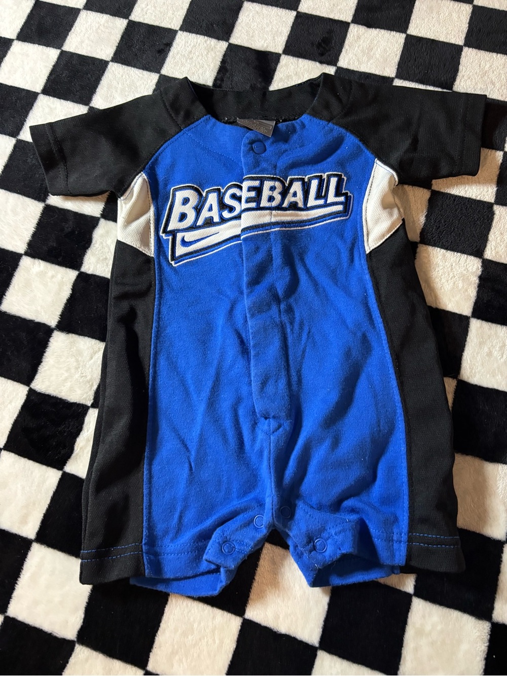 6 month blue baseball Nike outfit